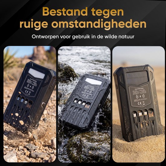 Powerbank met 4 panelen - Powerbank zonneenergie - 27.000 mAh