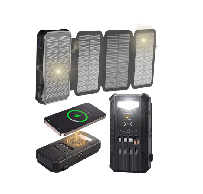 Powerbank met 4 panelen - Powerbank zonneenergie - 27.000 mAh